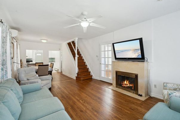 Dining room, Fireplace, Interior, Living room, Wood Texture Flooring