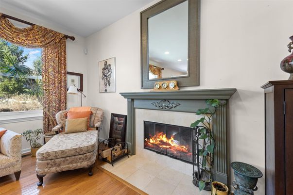 Fireplace, Interior, Recessed Lighting, Wood Texture Flooring