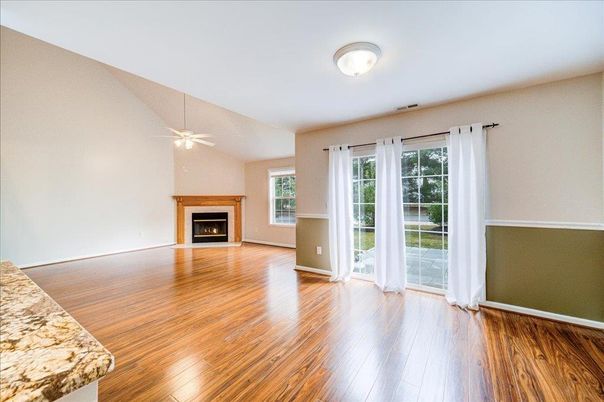 Empty room, Fireplace, Interior, Wood Texture Flooring