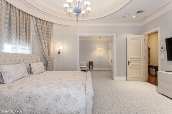 Bedroom, Chandelier, Interior, Recessed Lighting