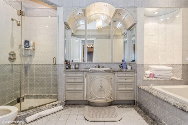 Bathroom, Dual Sink Vanities, Glass Shower, Interior