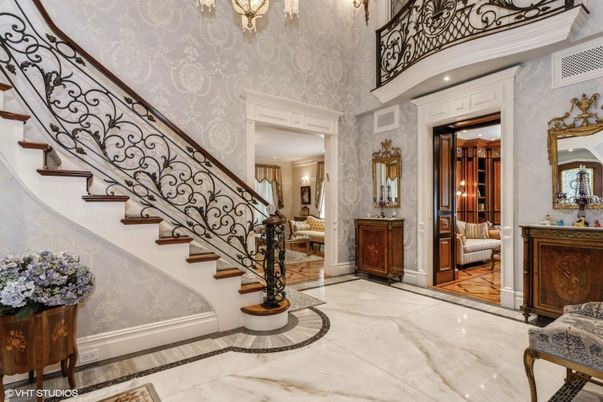 Chandelier, Interior, Marble, Recessed Lighting