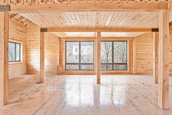 Empty room, Interior, Wooden Beams, Wooden Ceilings, Wood Texture Flooring, Wooden Walls