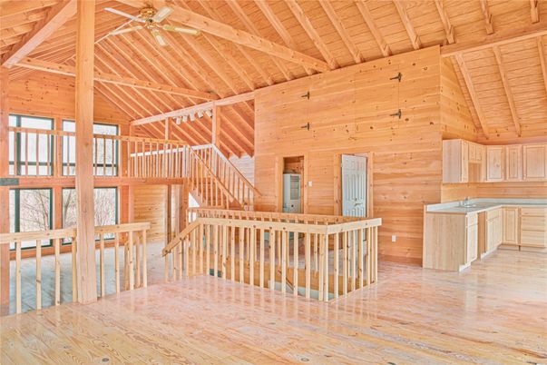 Empty room, Interior, Kitchen, Wooden Beams, Wooden Ceilings, Wood Texture Flooring, Wooden Walls