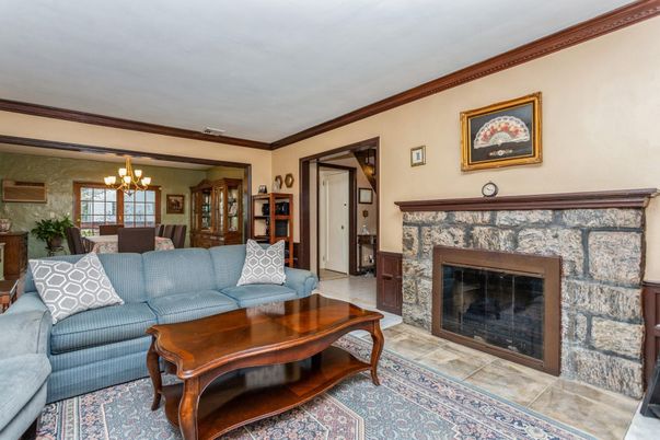 Chandelier, Dining room, Fireplace, Interior, Living room