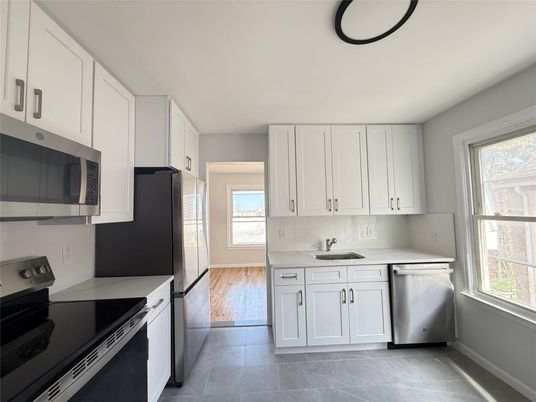 Interior, Kitchen, Stainless Steel Appliances, Wood Texture Flooring