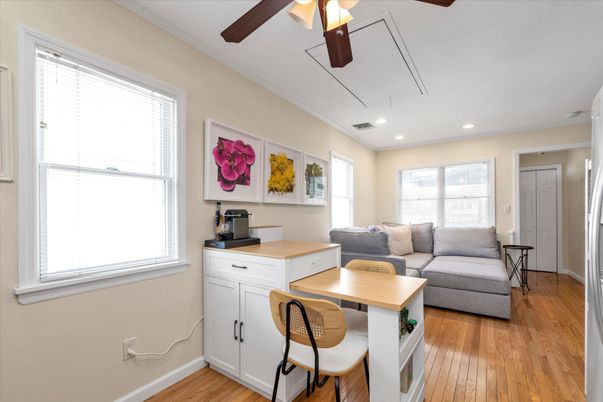 Home Office, Interior, Living room, Recessed Lighting, Wood Texture Flooring