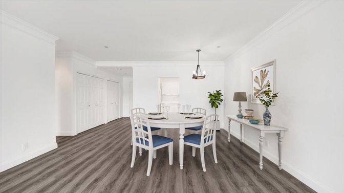 Chandelier, Dining room, Interior, Pendant Lights, Wood Texture Flooring