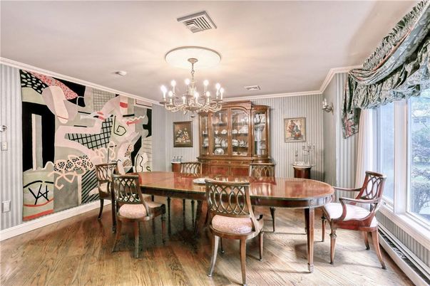 Chandelier, Dining room, Interior, Wood Texture Flooring