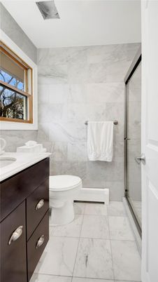 Bathroom, Glass Shower, Interior, Marble, Marble Walls