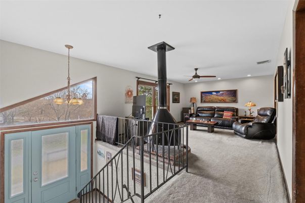Chandelier, Fireplace, Interior, Living room, Pendant Lights, Recessed Lighting