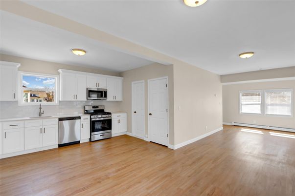 Interior, Kitchen, Stainless Steel Appliances, Wood Texture Flooring