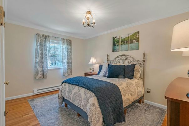 Bedroom, Chandelier, Interior, Wood Texture Flooring
