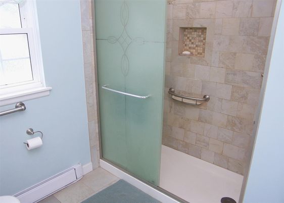 Bathroom, Glass Shower, Interior, Stone Walls
