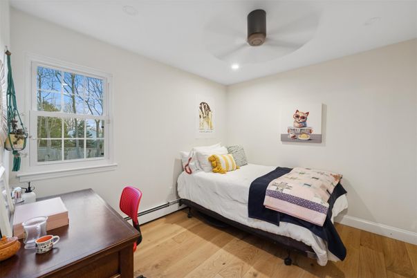 Bedroom, Home Office, Interior, Recessed Lighting, Wood Texture Flooring