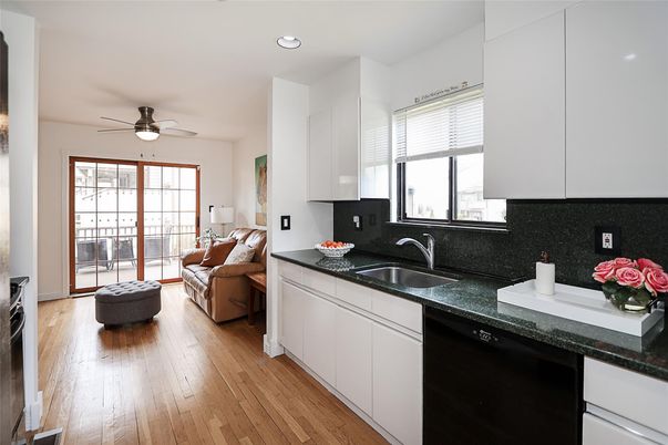 Interior, Kitchen, Living room, Recessed Lighting, Wood Texture Flooring