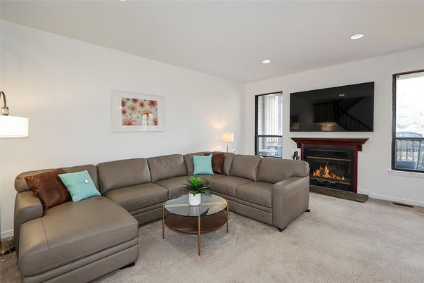 Fireplace, Interior, Living room, Recessed Lighting