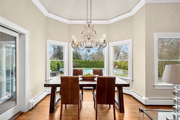 Chandelier, Dining room, Interior, Wood Texture Flooring
