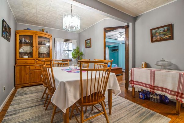 Chandelier, Dining room, Interior, Wood Texture Flooring