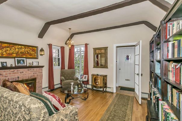 Fireplace, Interior, Pendant Lights, Wooden Beams, Wood Texture Flooring