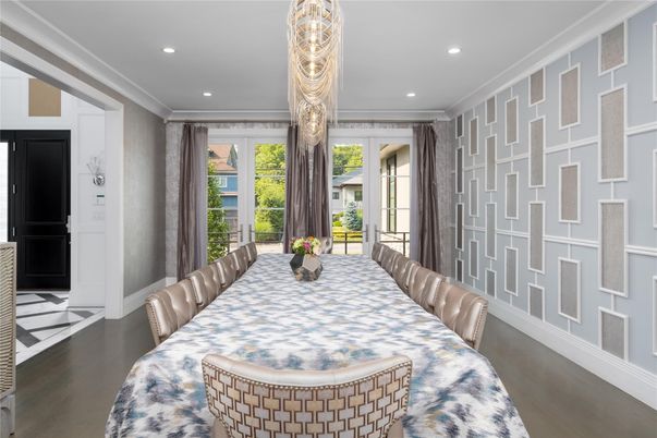 Chandelier, Dining room, Interior, Recessed Lighting