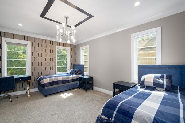 Bedroom, Home Office, Interior, Pendant Lights, Recessed Lighting
