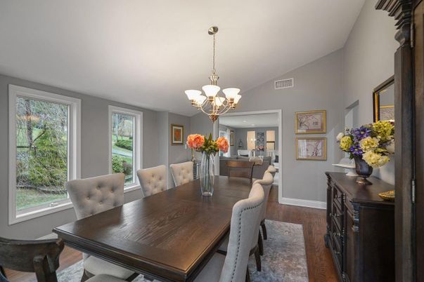 Chandelier, Dining room, Interior, Wood Texture Flooring