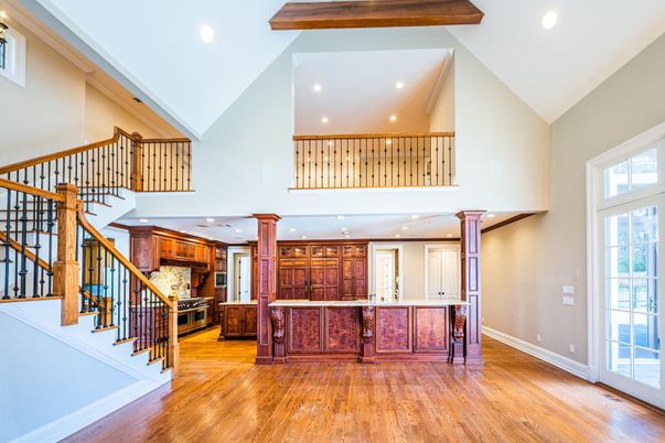 Interior, Recessed Lighting, Wooden Beams, Wood Texture Flooring