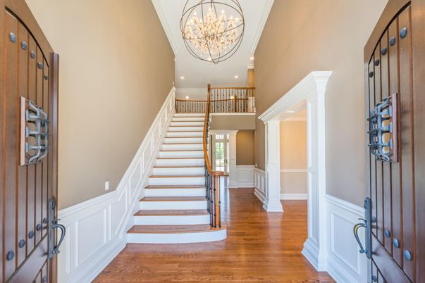 Chandelier, Interior, Recessed Lighting, Wood Texture Flooring