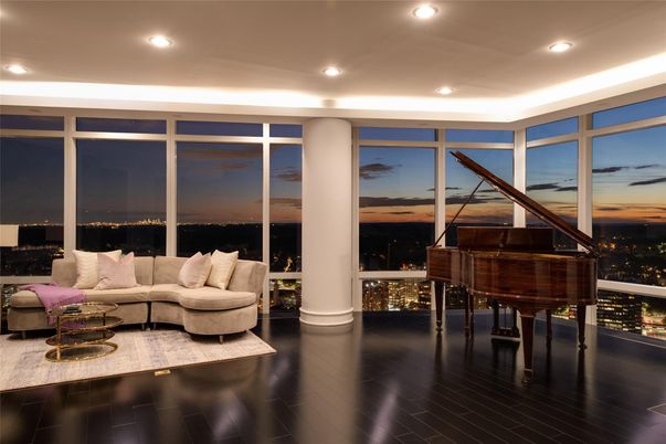 Interior, Living room, Piano, Recessed Lighting, Wood Texture Flooring