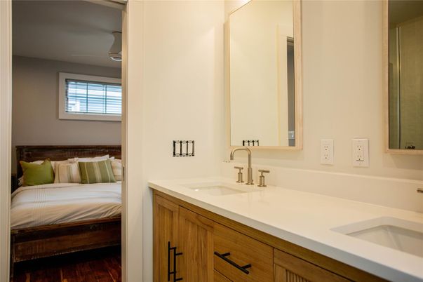 Bathroom, Bedroom, Dual Sink Vanities, Interior, Wood Texture Flooring