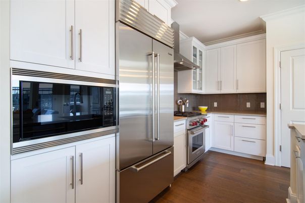 Interior, Kitchen, Stainless Steel Appliances, Wood Texture Flooring