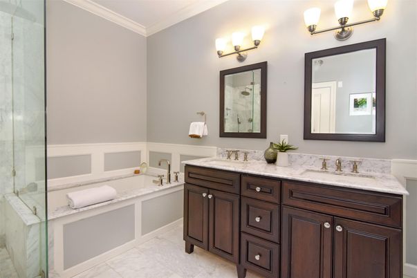 Bathroom, Dual Sink Vanities, Glass Shower, Interior
