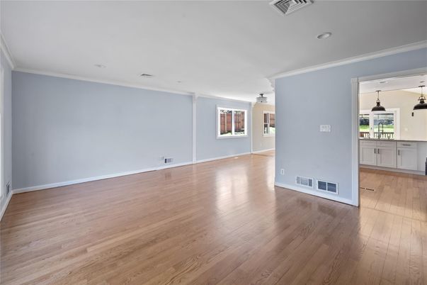 Empty room, Interior, Pendant Lights, Wood Texture Flooring