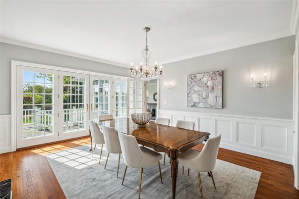 Chandelier, Dining room, Interior, Wood Texture Flooring