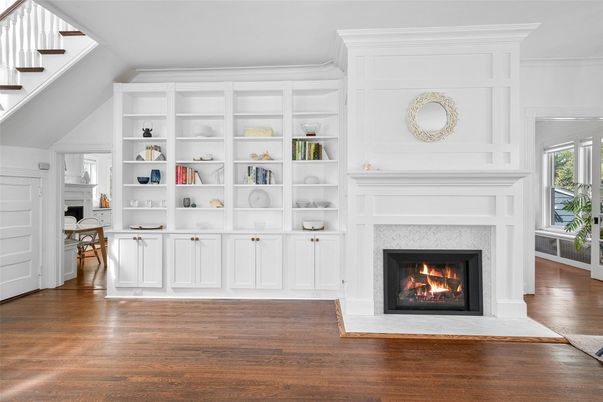 Fireplace, Interior, Wood Texture Flooring