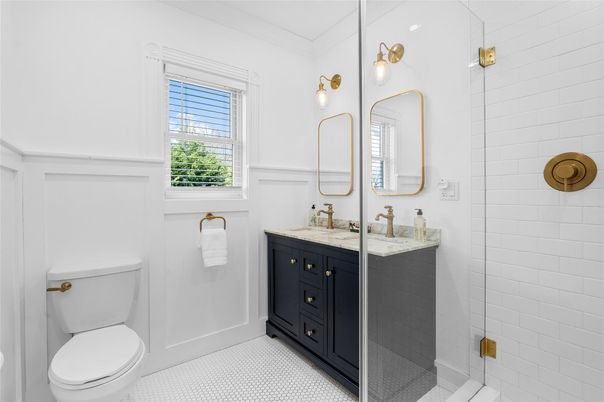 Bathroom, Dual Sink Vanities, Glass Shower, Interior