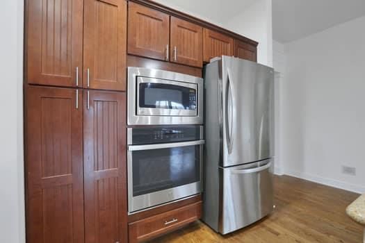 Interior, Kitchen, Stainless Steel Appliances, Wood Texture Flooring