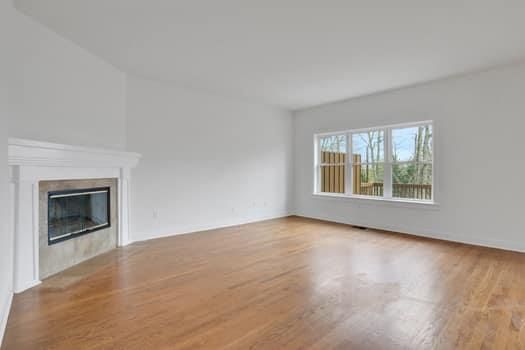 Empty room, Fireplace, Interior, Wood Texture Flooring