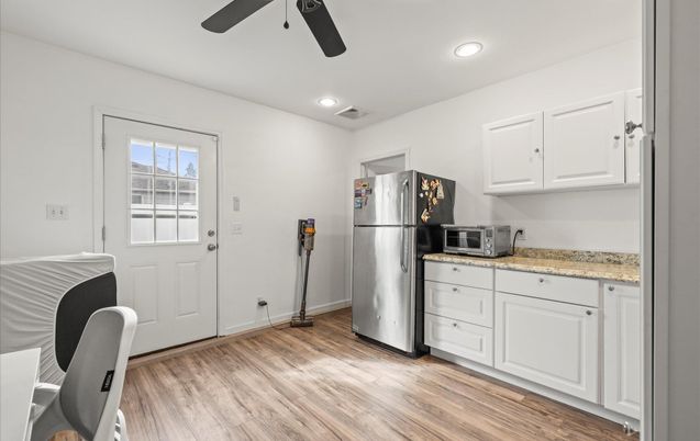Interior, Kitchen, Recessed Lighting, Wood Texture Flooring
