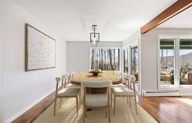 Dining room, Interior, Wood Texture Flooring