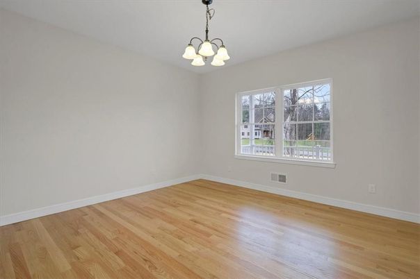 Chandelier, Empty room, Interior, Wood Texture Flooring