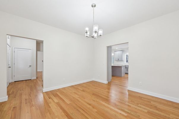 Chandelier, Empty room, Interior, Pendant Lights, Wood Texture Flooring