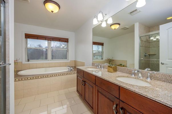 Bathroom, Dual Sink Vanities, Glass Shower, Interior