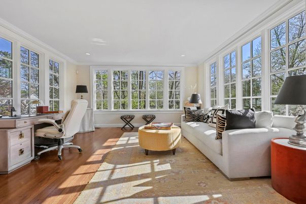 Home Office, Interior, Living room, Recessed Lighting, Wood Texture Flooring