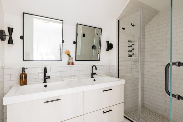 Bathroom, Dual Sink Vanities, Glass Shower, Interior