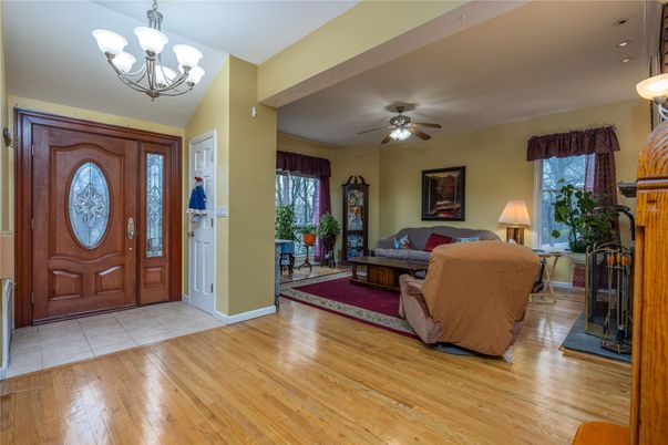 Chandelier, Interior, Living room, Recessed Lighting, Wood Texture Flooring