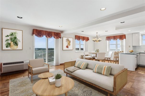 Chandelier, Dining room, Interior, Living room, Recessed Lighting, Wood Texture Flooring