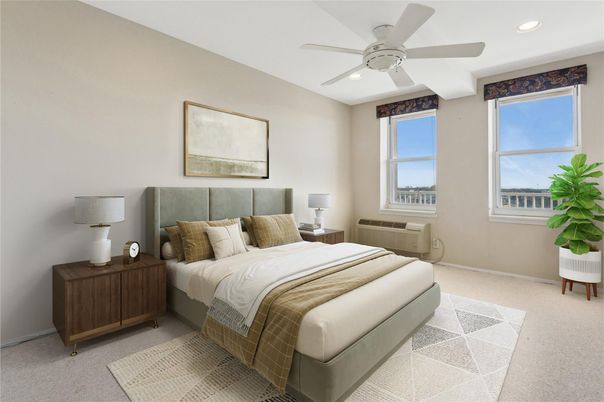 Bedroom, Interior, Recessed Lighting