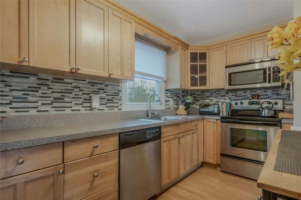 Interior, Kitchen, Stainless Steel Appliances, Wood Texture Flooring